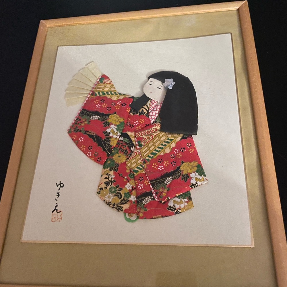 Japanese Girl in Kimono 3D Art